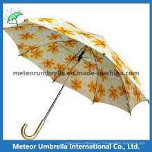 Mercado bonito impressão amarelo flor guarda-chuva para venda
